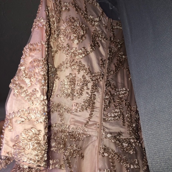 Baby pink high low prom dress - Picture 5 of 7